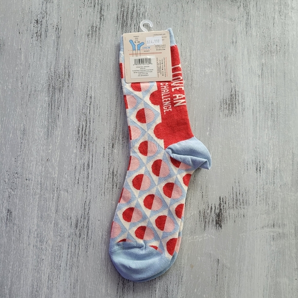 2/$15 I Love An Easy Challenge Crew Socks - Picture 2 of 3